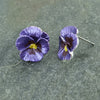 Purple Pansy Post Earrings - Harmony