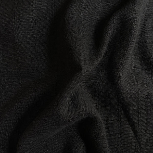 Deadstock Black Textured Linen - Harmony