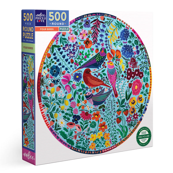 Four Birds 500 Piece Round Puzzle - Harmony