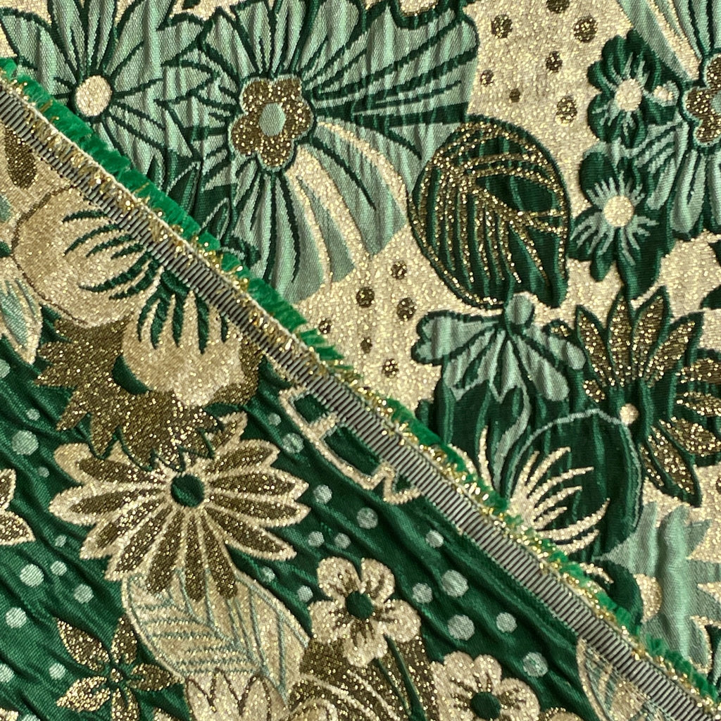 Emerald & Gold Vintage Floral Brocade - Harmony