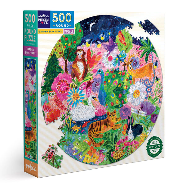 Garden Sanctuary 500 Piece Round Jigsaw Puzzle - Harmony