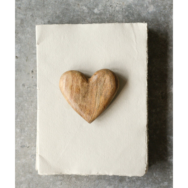 Hand Carved Mango Wood Heart - Harmony