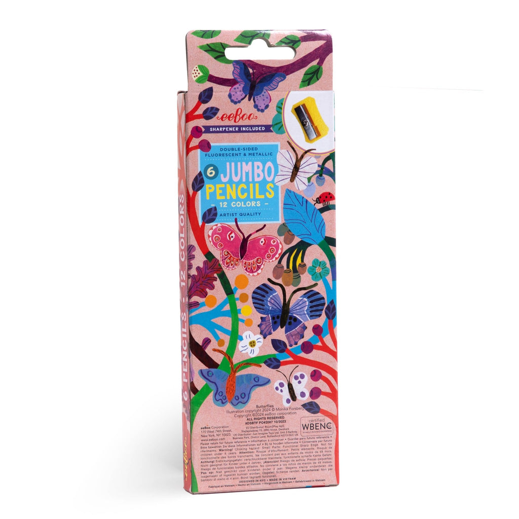 Butterflies 6 Jumbo Double-Sided Special Pencils - Harmony