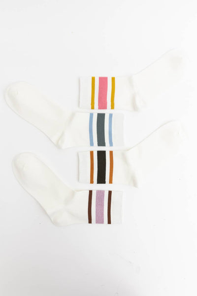 Retro Stripe Style Crew Socks - Harmony