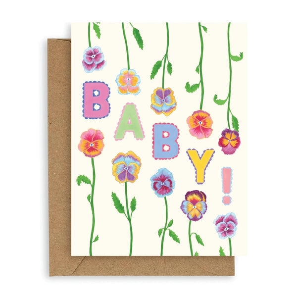 Pansies Baby Card - Harmony