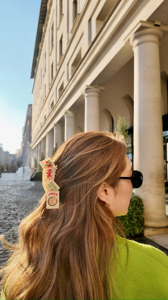 Hand - painted Mahjong Hair Claw - Harmony