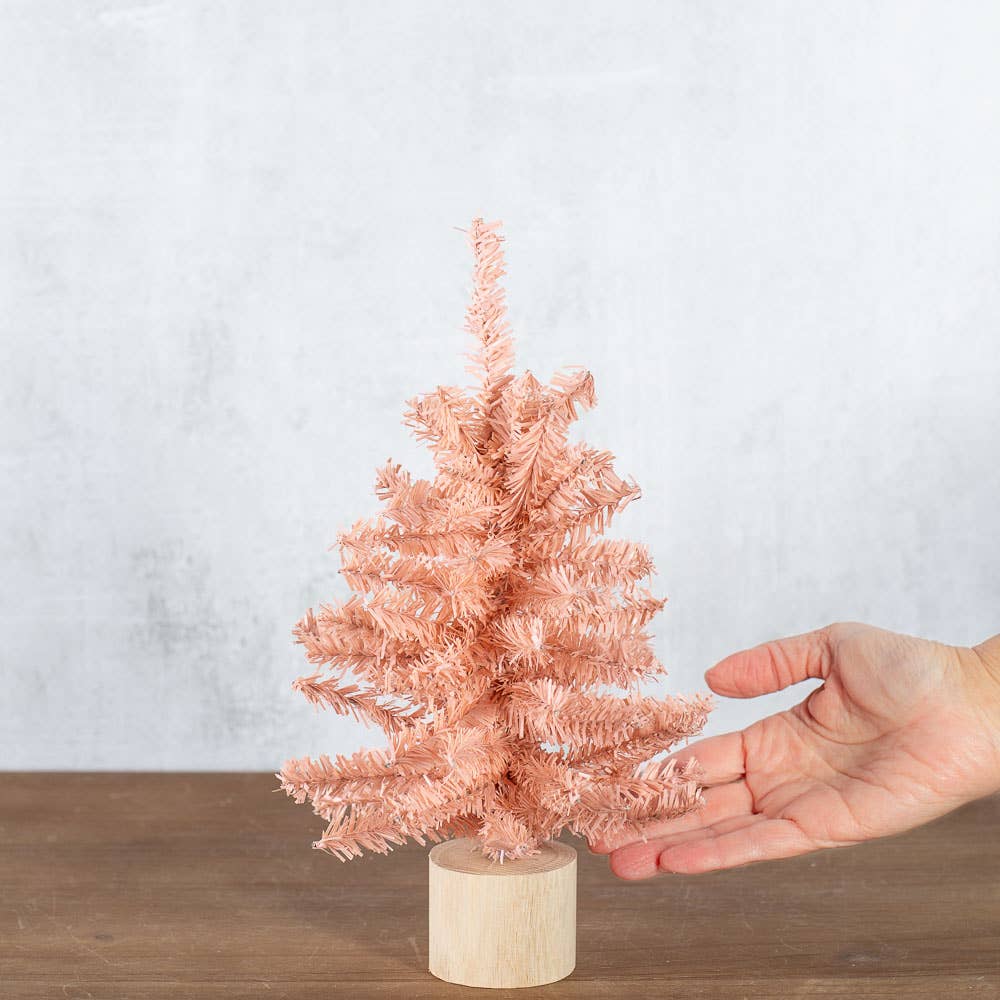 12" Blush Pink Artificial Canadian Pine Tree - Harmony