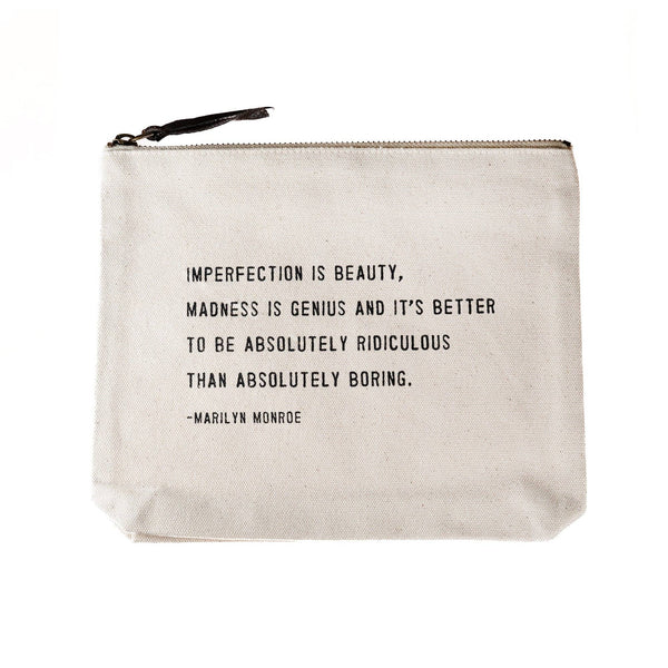Imperfection Is Beauty (Marilyn Monroe) Canvas Zip Bag - Harmony