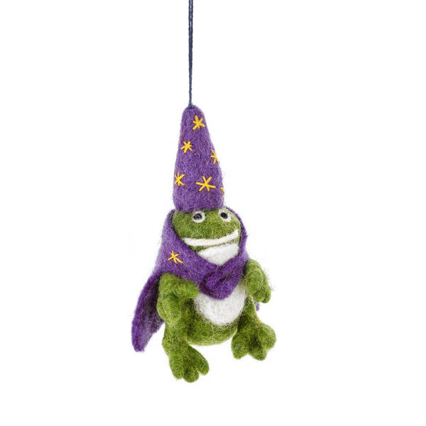 Wizard Frog Wool Ornament - Harmony