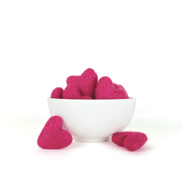 Dark Pink Felt Heart - Harmony