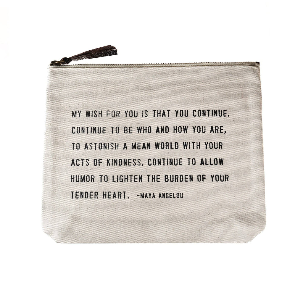 My Wish For You (Maya Angelou) Canvas Zip Bag - Harmony