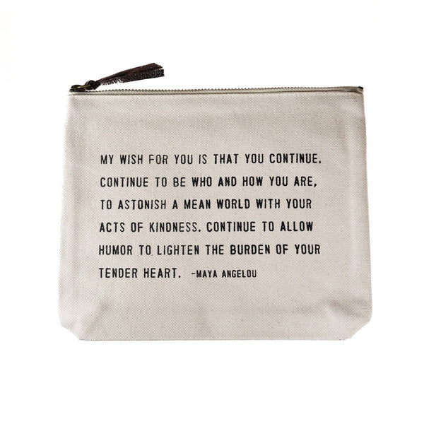 My Wish For You (Maya Angelou) Canvas Zip Bag - Harmony