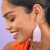 Lexie Solid Beaded Fringe Earrings / Light Lavender - Harmony