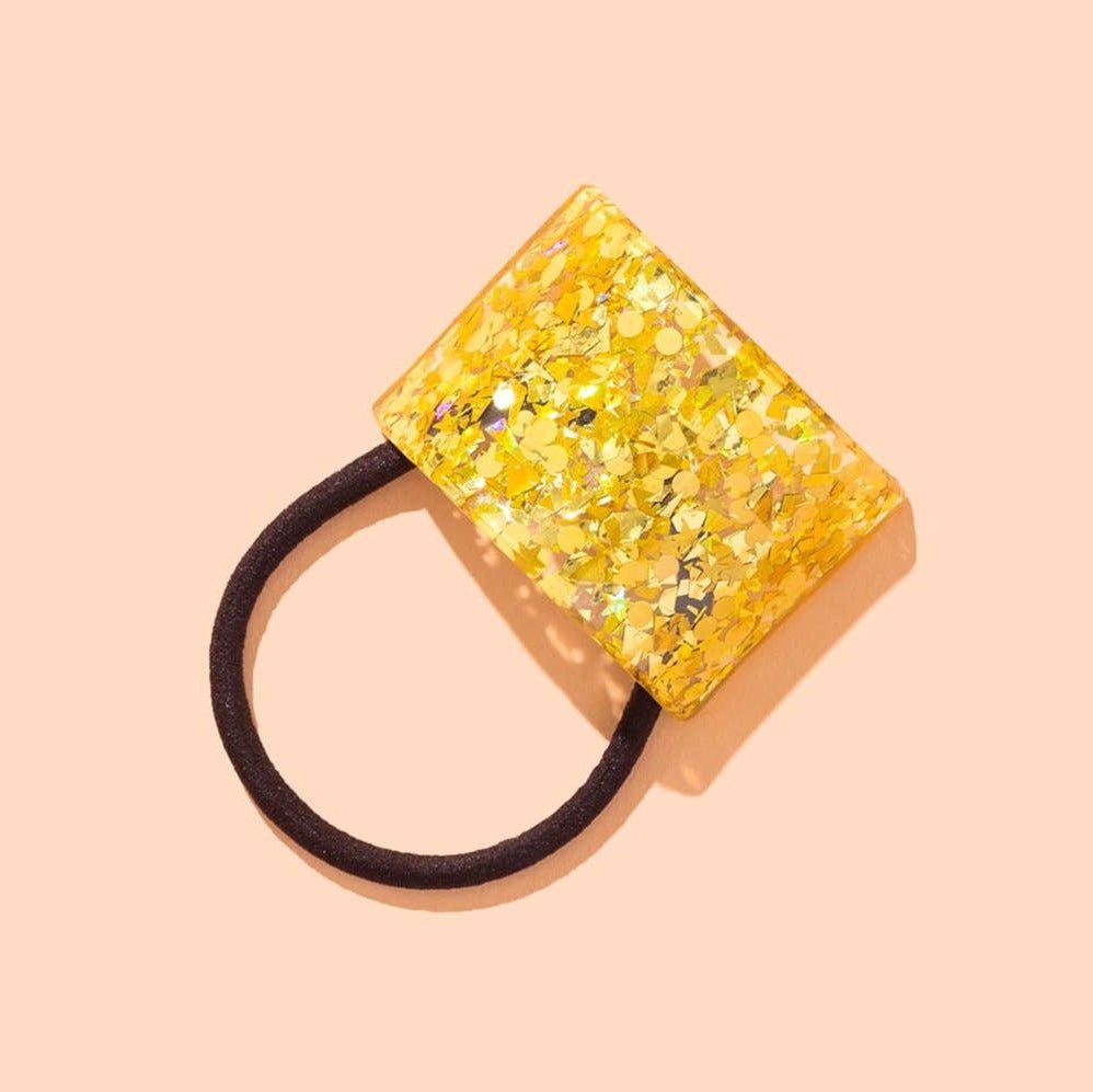 Hair Cuff Ponytail Holder / Gold Confetti - Harmony
