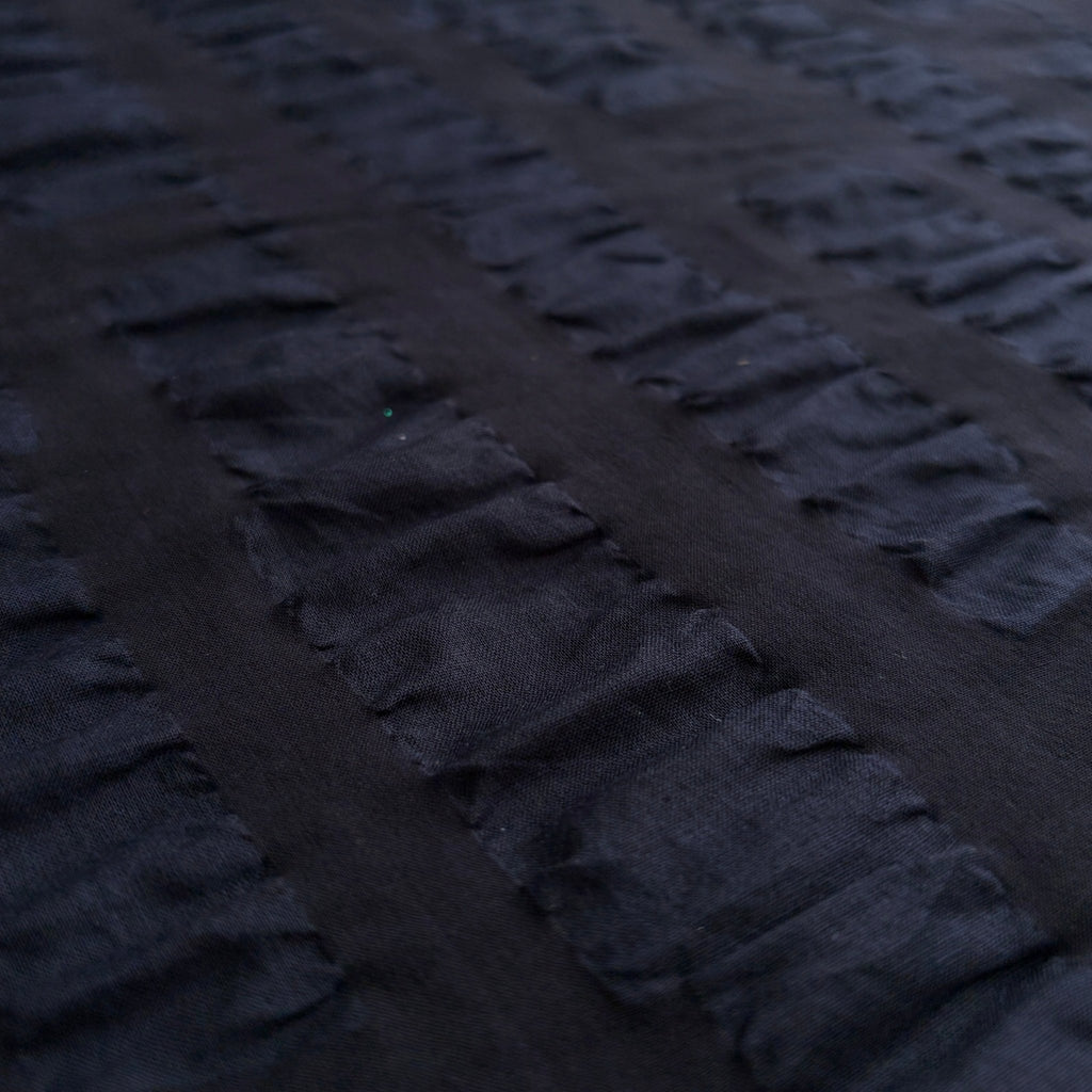 Wide Stripe Ripple Cotton Lawn / Dark Navy - Harmony