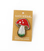 Bala Mani Beaded Mushroom Brooch Pin - Handmade - Harmony