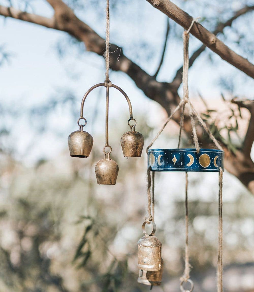 Tridevi Trio Rustic Bell Wind Chime - Fair Trade Home Decor - Harmony