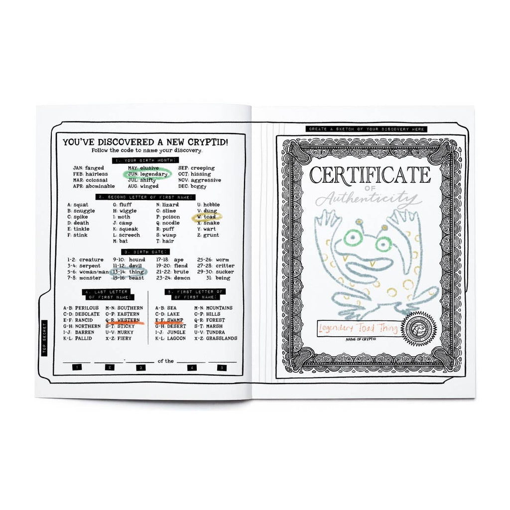 Legendary Monsters, Cryptids Coloring & Activity Book - Harmony