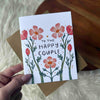 "To the happy couple" Floral Pattern Wedding Card - Harmony