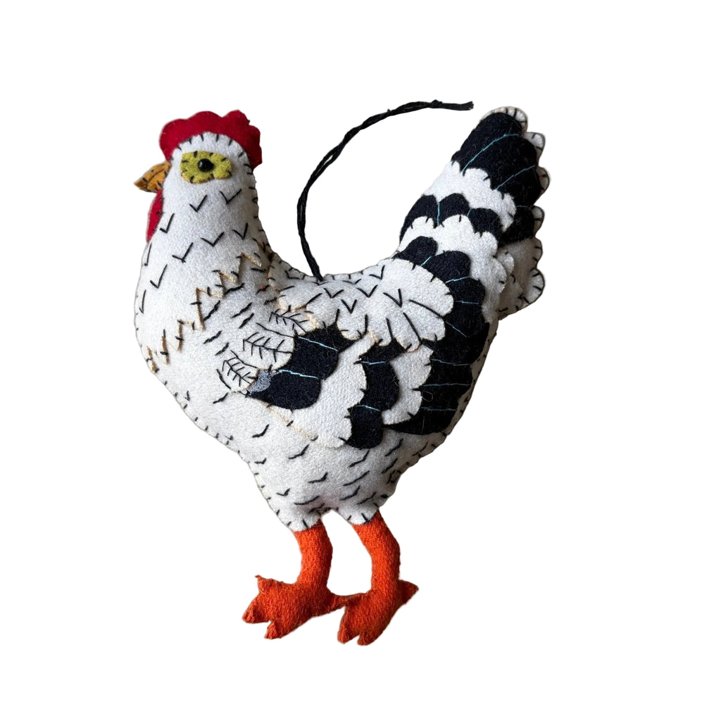White Chicken Ornament - Harmony