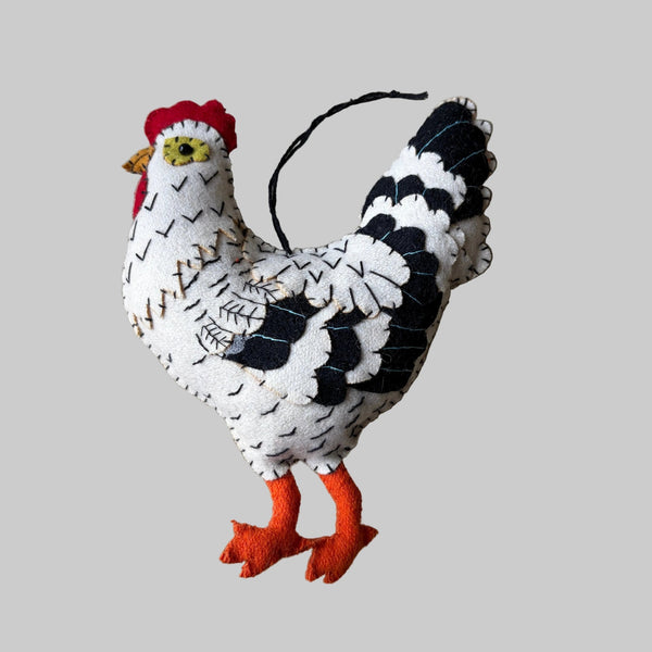 White Chicken Ornament - Harmony
