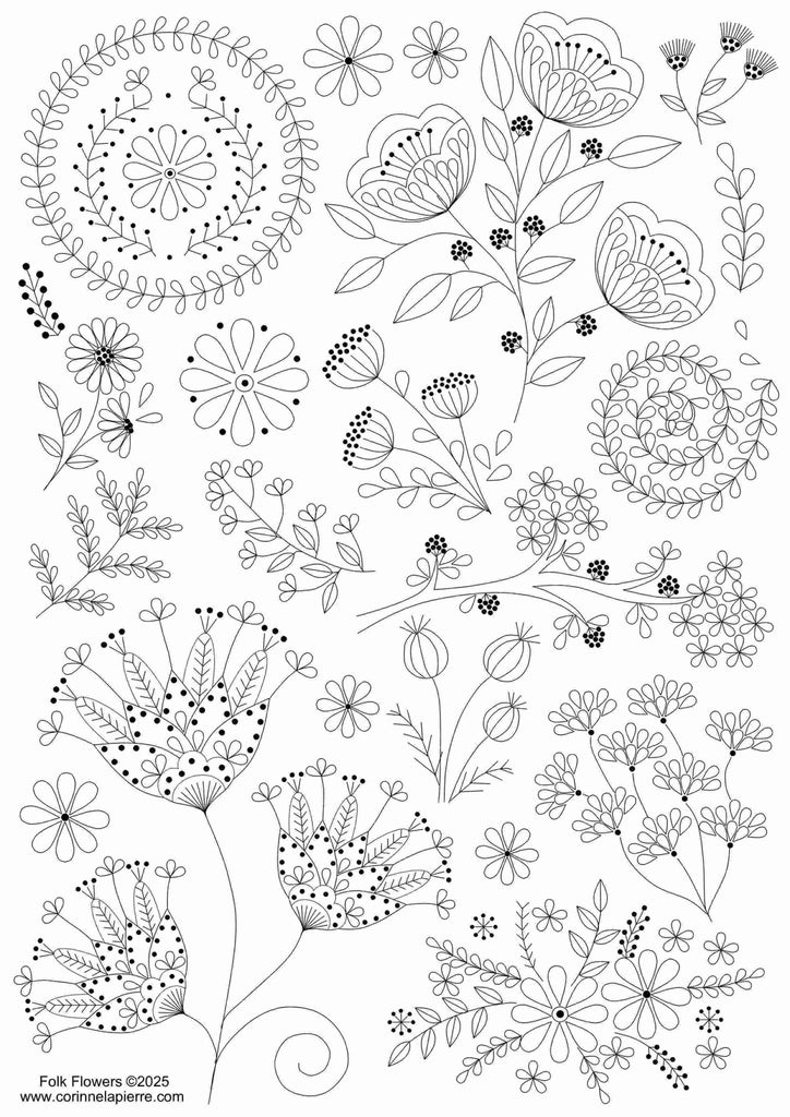 Stick and Stitch Embroidery / Folk Birds - Harmony