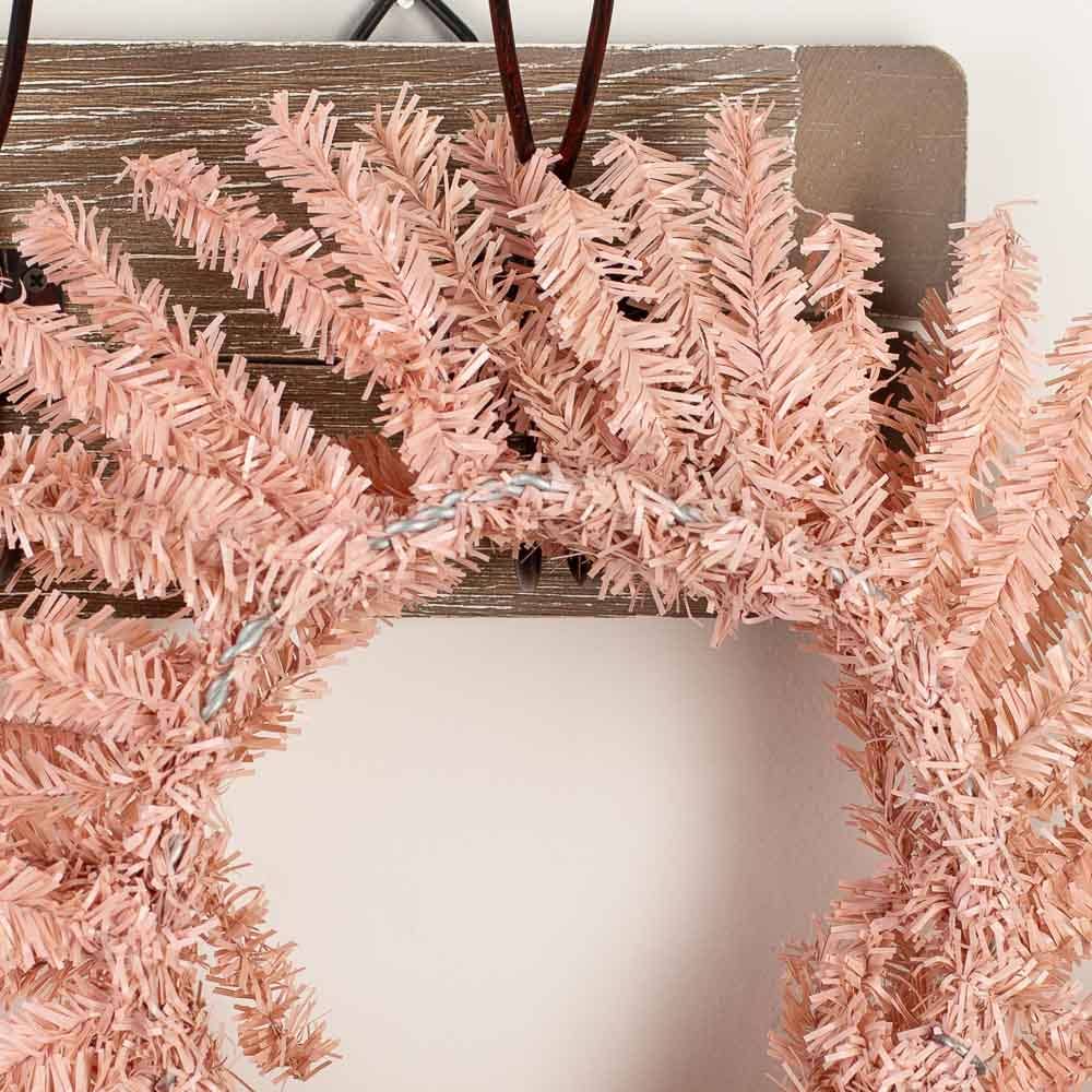 12" Blush Pink Artificial Pine Wreath - Harmony