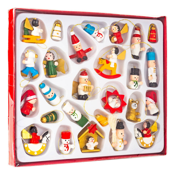 Set of 26 Mini Wood Ornaments - Harmony