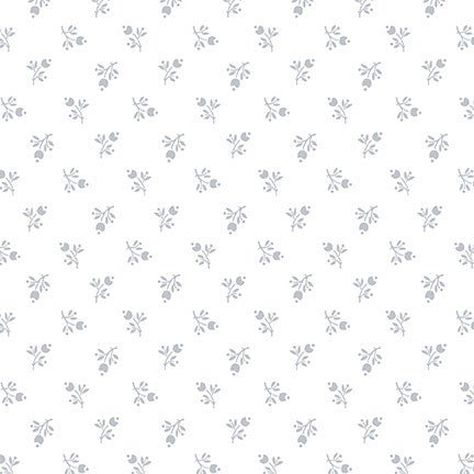 Quilter's Flour VI / Small Buds / White on White - Harmony