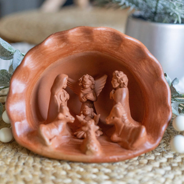 Large Terracotta Shell Nativity Scene - Harmony