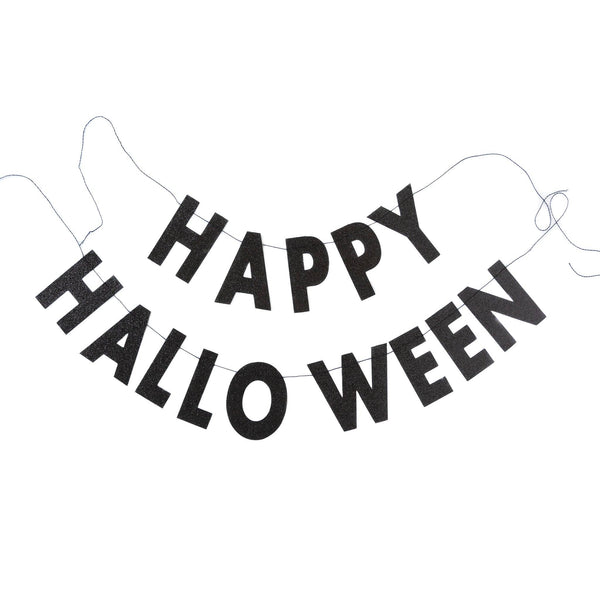 Happy Halloween Black Glitter Banner - Harmony