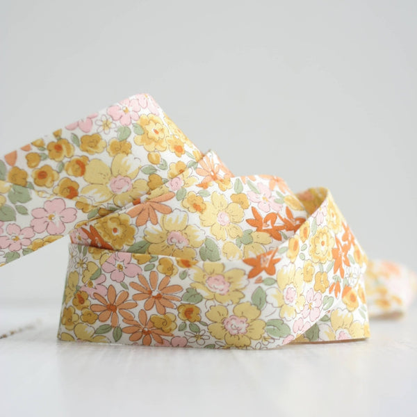 2.5" Bias Quilt Binding / Yellow Garden Floral - Harmony