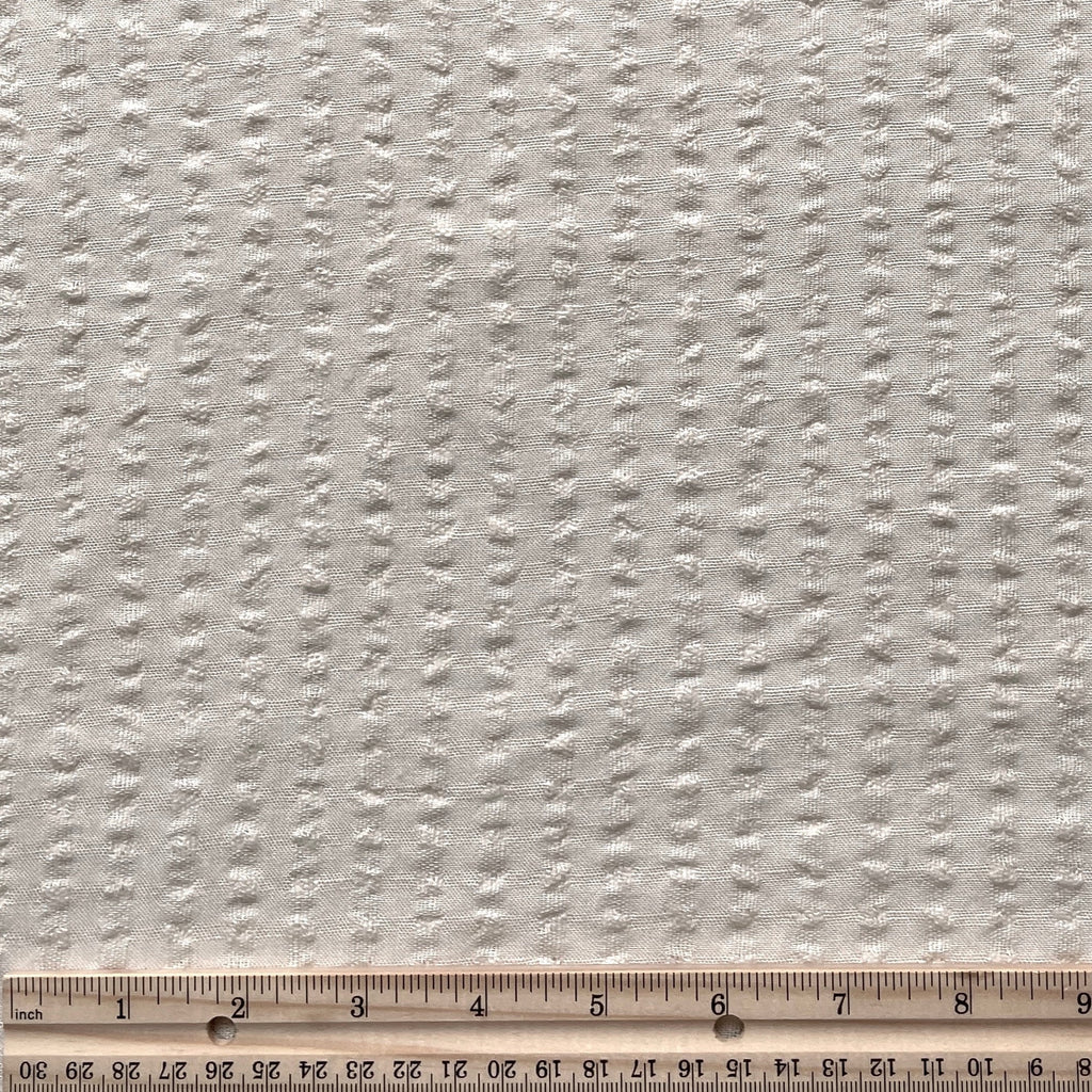 Deadstock Ivory Square Texture Linen - Harmony