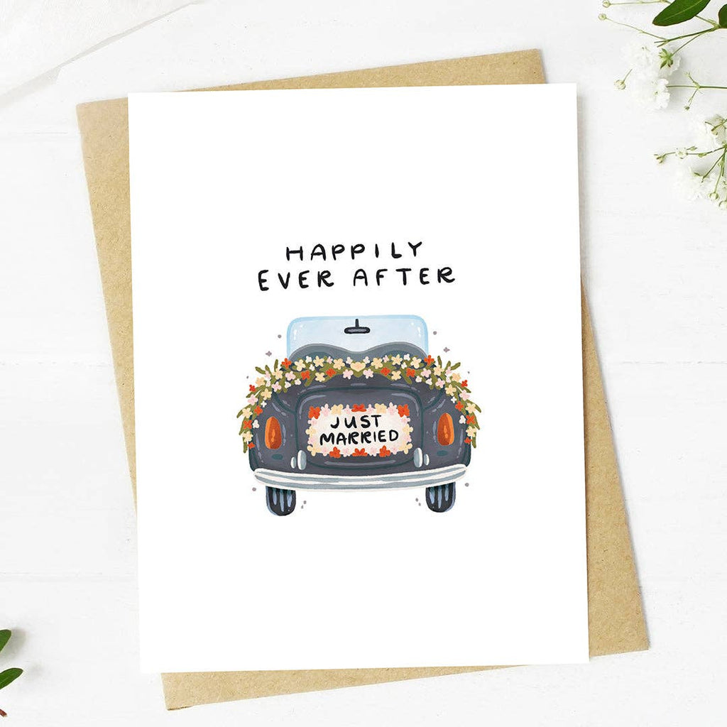 "Happily ever after" Just Married Wedding Card - Harmony