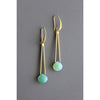 Green onyx geometric earrings - Harmony