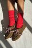 Modal Eyelet Socks / Poppy Red - Harmony