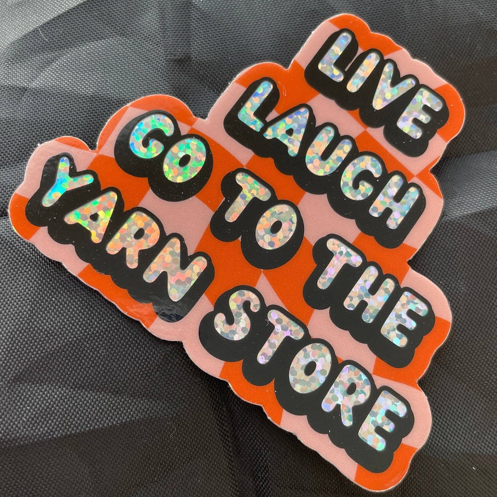 Glitter Vinyl Sticker - Yarn Store LYS Knitting Crochet - Harmony