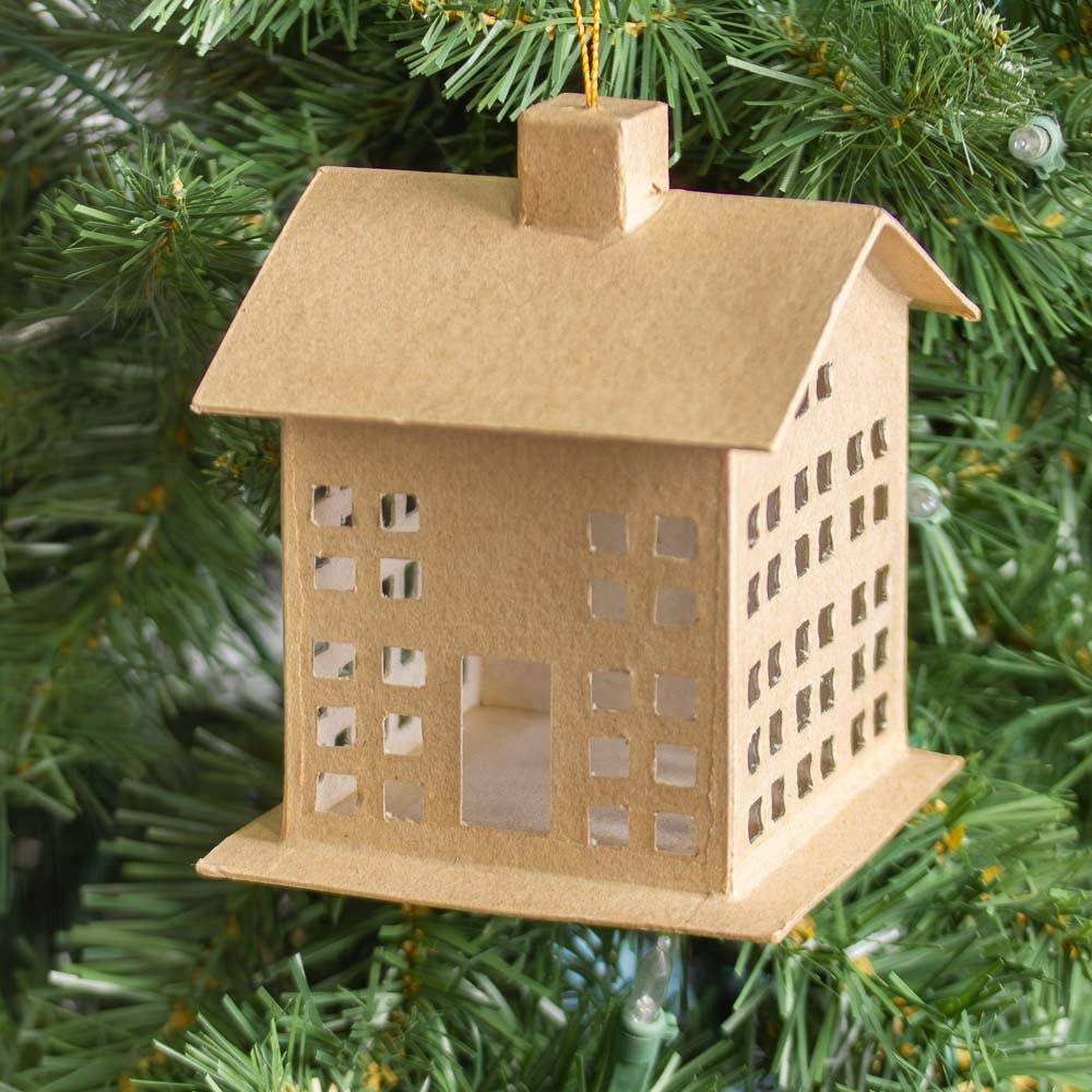 5" Paper Mache Saltbox House Ornament - Harmony