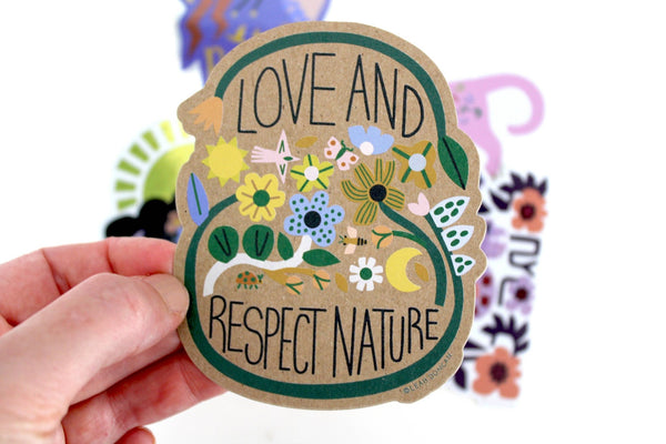 Love and Respect Nature Kraft Sticker - Harmony