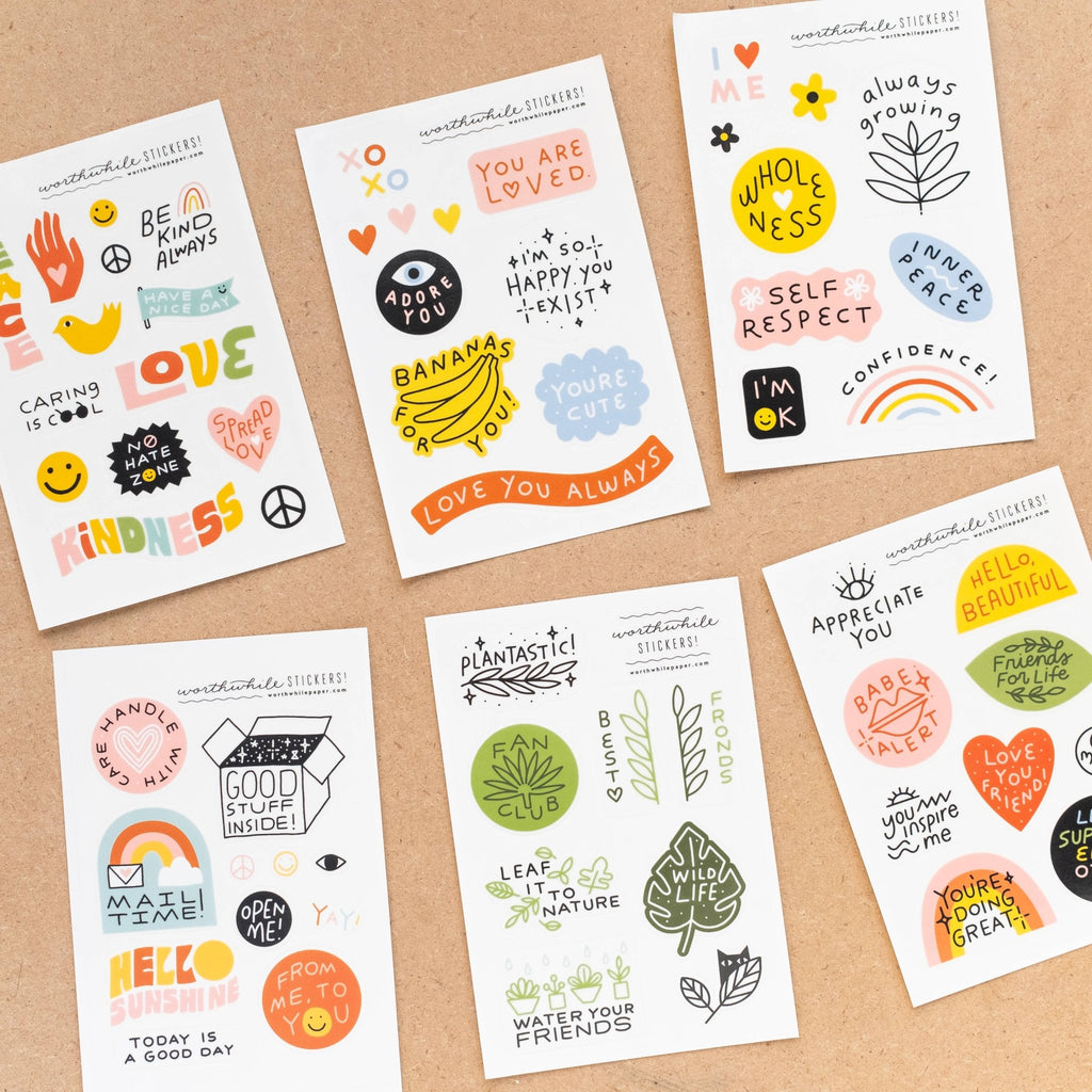 Peace, Love, Kindness Sticker Sheet (set of 2) - Harmony