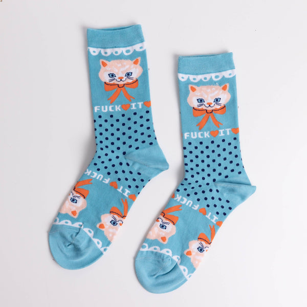 F*ck it Kitty Small Crew Socks - Harmony