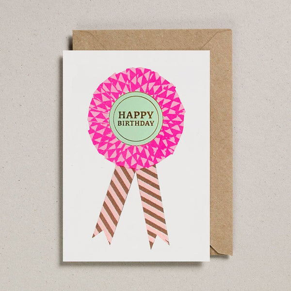Pink Rosette Happy Birthday Card - Harmony
