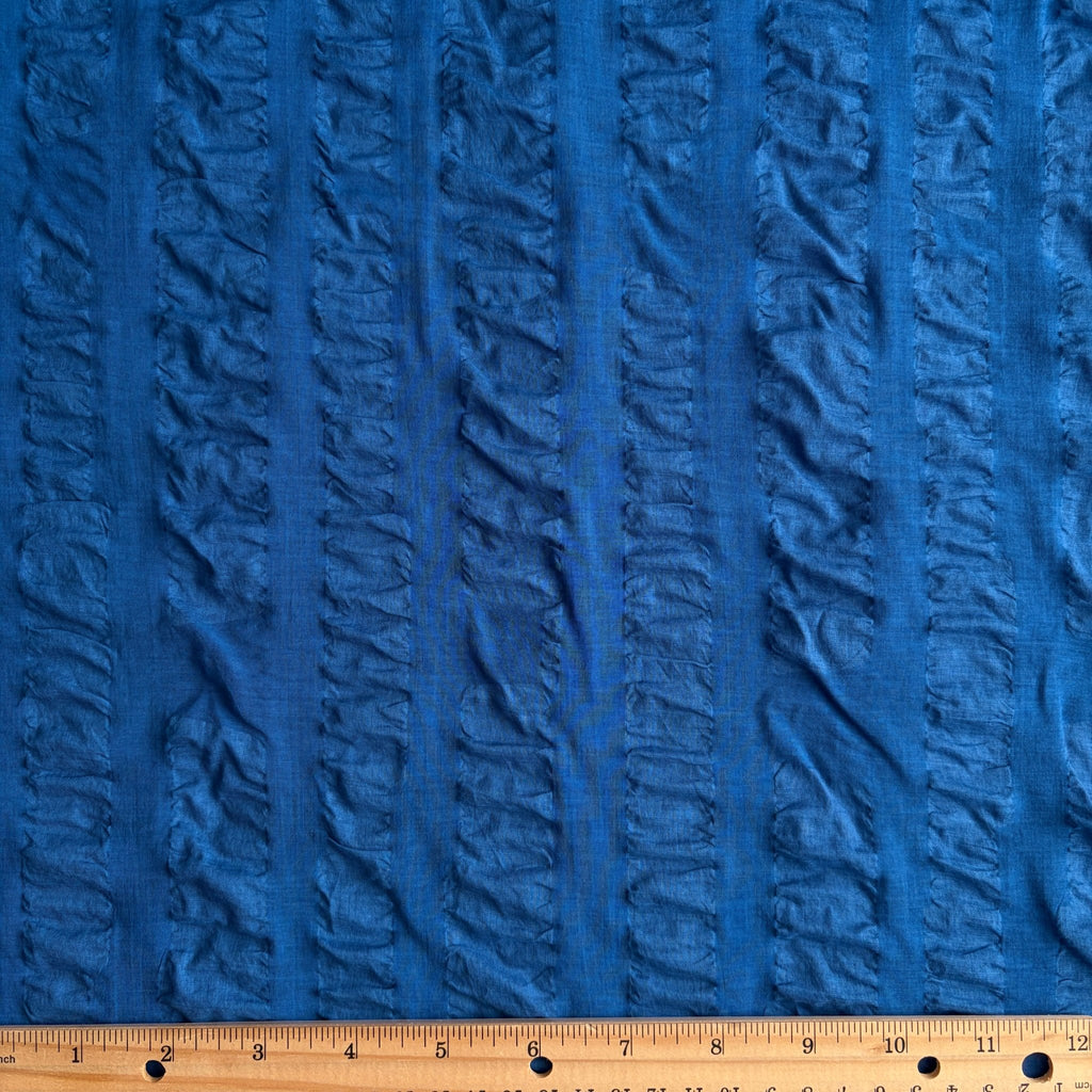 Wide Stripe Ripple Cotton Lawn / Blue - Harmony