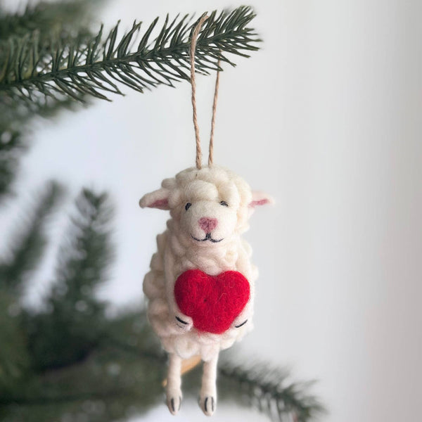 Sheep Holding Heart Ornament - Harmony