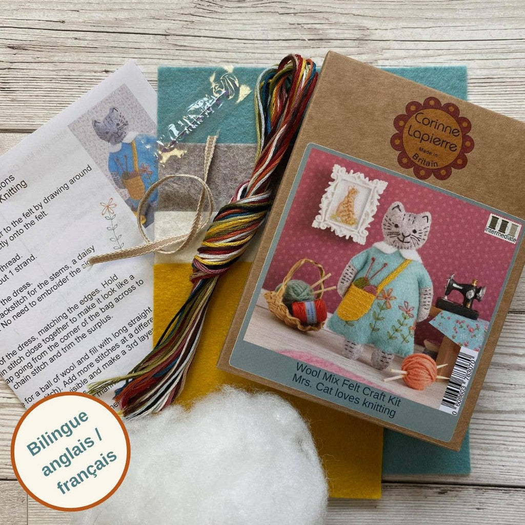 Mrs. Cat Loves Knitting Felt Craft Mini Kit - Harmony