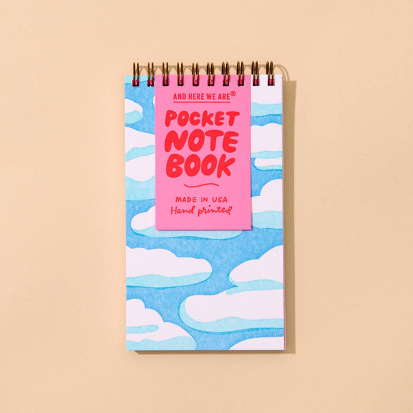 Dreamy Letterpress Pocket Size Spiral Notebook – Sky and Clouds - Harmony