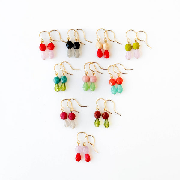 Tiny Beaded Drop Earrings - Harmony