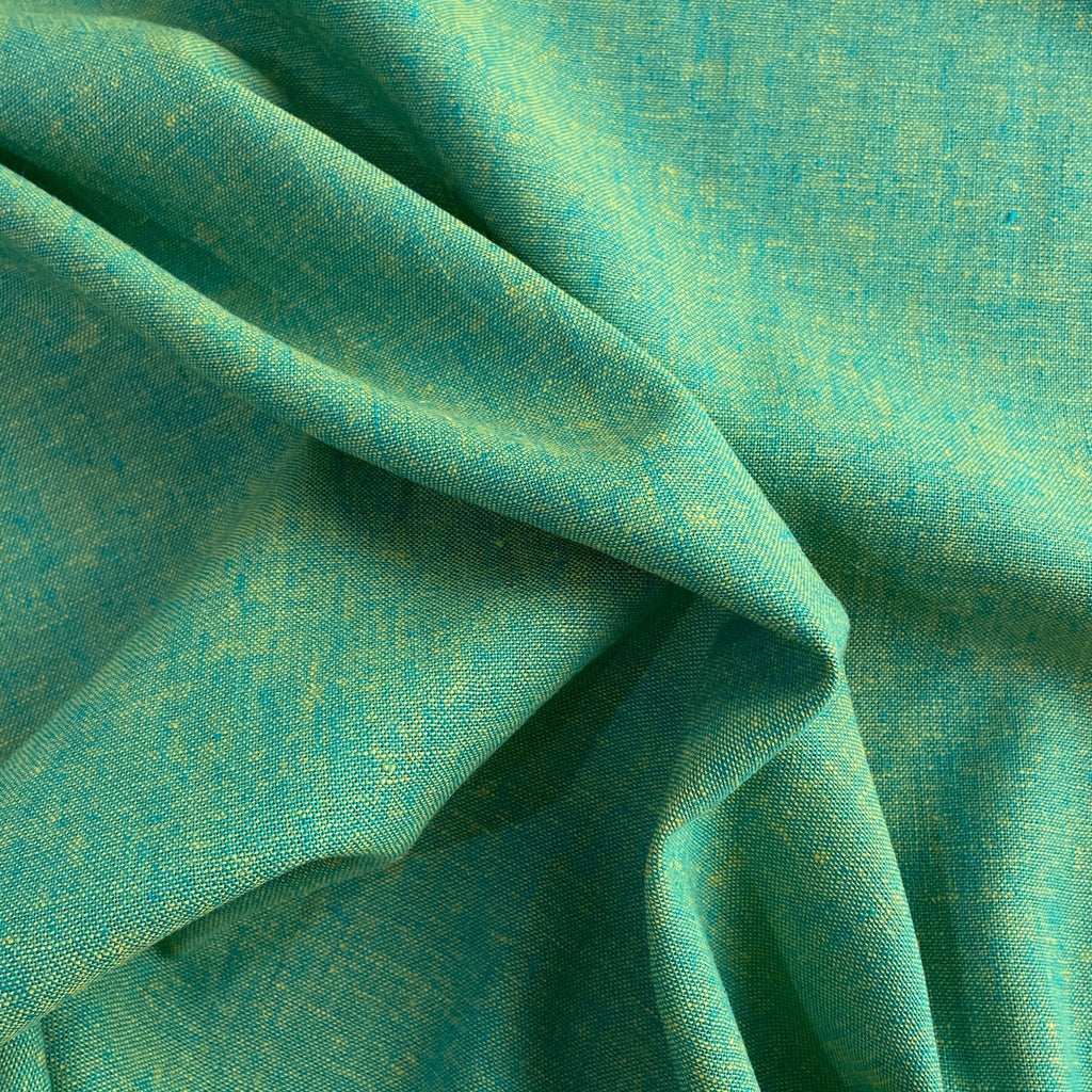 Teal & Yellow Yarn Dyed Cotton/Linen Blend - Harmony