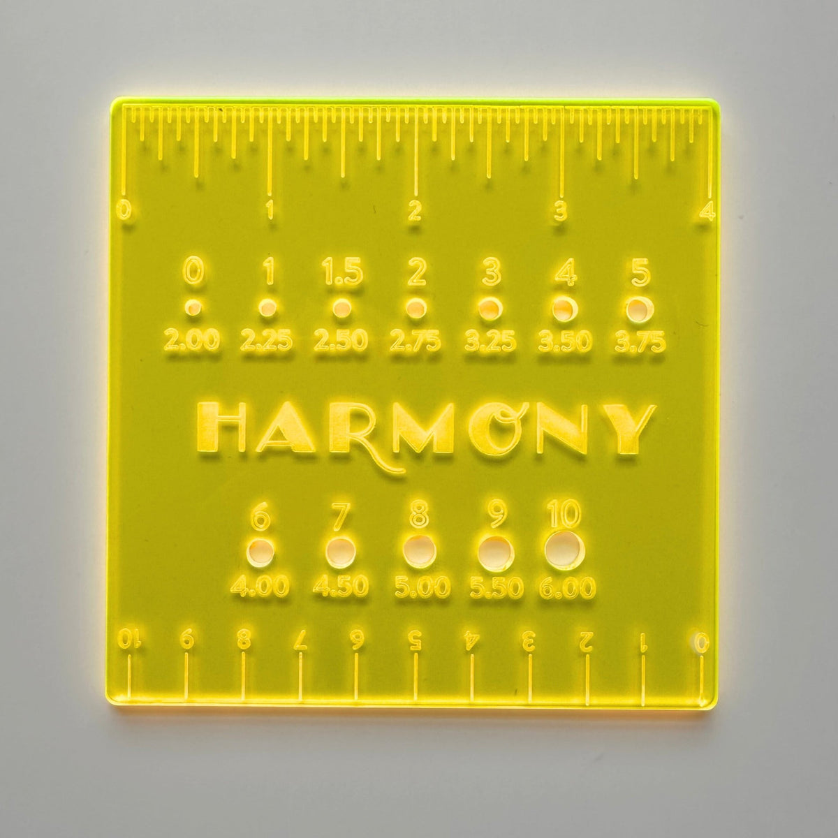 4 Inches Ruled Harmony 4 inch Square Ruler / Fluorescent Yellow