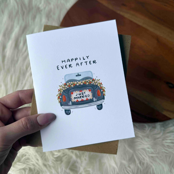 "Happily ever after" Just Married Wedding Card - Harmony